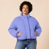 imageAmazon Essentials Womens Cropped FullZip Puffer Jacket Quilted Matte or Sherpa FleecePurple Blue