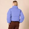 imageAmazon Essentials Womens Cropped FullZip Puffer Jacket Quilted Matte or Sherpa FleecePurple Blue