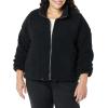 imageAmazon Essentials Womens Fleece ZipUp Sherpa Jacket with Stand NeckBlack