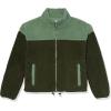 imageAmazon Essentials Womens Fleece ZipUp Sherpa Jacket with Stand NeckDark Green Sage Green Shearling