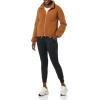 imageAmazon Essentials Womens Fleece ZipUp Sherpa Jacket with Stand NeckDark Tan