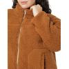imageAmazon Essentials Womens Fleece ZipUp Sherpa Jacket with Stand NeckDark Tan