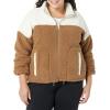 imageAmazon Essentials Womens Fleece ZipUp Sherpa Jacket with Stand NeckIvory Tan Shearling