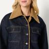 imageAmazon Essentials Womens OversizedFit FauxShearling Lined Denim JacketRinse
