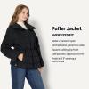 imageAmazon Essentials Womens OversizedFit Square Quilted Puffer Jacket with Adjustable WaistBlack