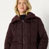 imageAmazon Essentials Womens OversizedFit Square Quilted Puffer Jacket with Adjustable WaistDark Maroon