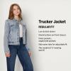 imageAmazon Essentials Womens RegularFit Low Stretch Denim ButtonFront Trucker JacketIced Light Wash