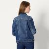 imageAmazon Essentials Womens RegularFit Low Stretch Denim ButtonFront Trucker JacketStone Dark Wash