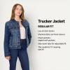 imageAmazon Essentials Womens RegularFit Low Stretch Denim ButtonFront Trucker JacketStone Dark Wash