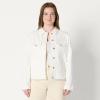 imageAmazon Essentials Womens RegularFit Low Stretch Denim ButtonFront Trucker JacketWhite