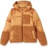 imageAmazon Essentials womens FullZip Sherpa Fleece Hooded Puffer JacketDark Camel