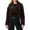 imageAmazon Essentials Womens OversizedFit Cropped Faux Fur Jacket with CollarDark Brown