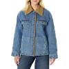 imageAmazon Essentials Womens OversizedFit FauxShearling Lined Denim JacketMedium Blue Vintage