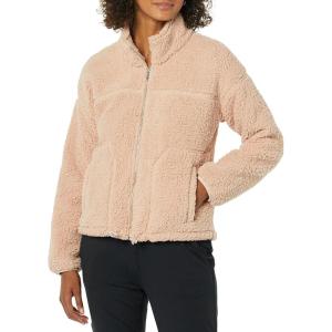 imageAmazon Essentials Womens Fleece ZipUp Sherpa Jacket with Stand NeckBlush