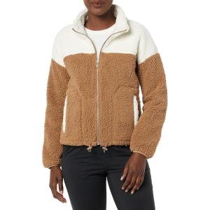 imageAmazon Essentials Womens Fleece ZipUp Sherpa Jacket with Stand NeckIvory Tan Shearling