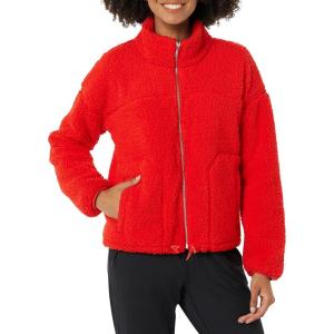 imageAmazon Essentials Womens Fleece ZipUp Sherpa Jacket with Stand NeckPoppy Red