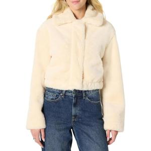 imageAmazon Essentials Womens OversizedFit Cropped Faux Fur Jacket with CollarCream