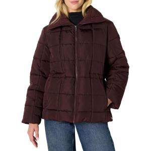 imageAmazon Essentials Womens OversizedFit Square Quilted Puffer Jacket with Adjustable WaistDark Maroon