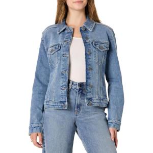 imageAmazon Essentials Womens RegularFit Low Stretch Denim ButtonFront Trucker JacketAuthentic Medium Wash