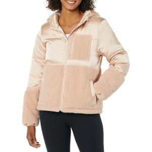 imageAmazon Essentials womens FullZip Sherpa Fleece Hooded Puffer JacketBlush