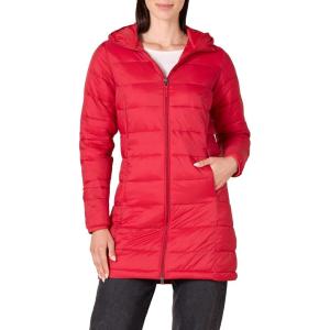 imageAmazon Essentials womens Lightweight WaterResistant Packable Hooded Puffer Coat Available in Plus SizeBright Poppy Red