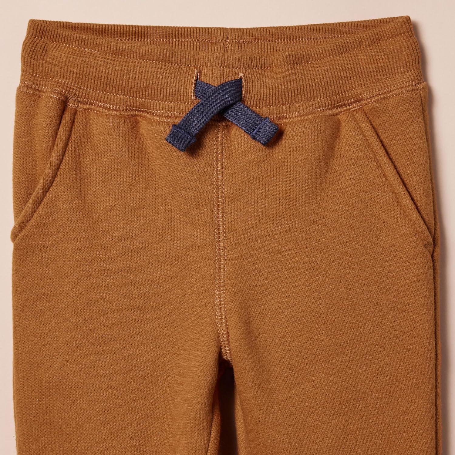 imageAmazon Essentials Boys Fleece Jogger SweatpantsCharcoal HeatherLight Brown