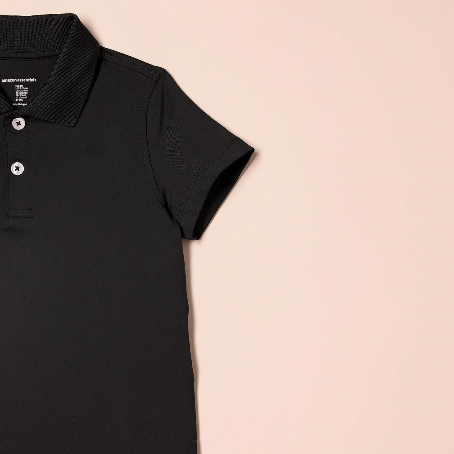 imageAmazon Essentials Boys and Toddlers ShortSleeve Active Performance Polo Shirts Pack of 2Aqua BlueBlack