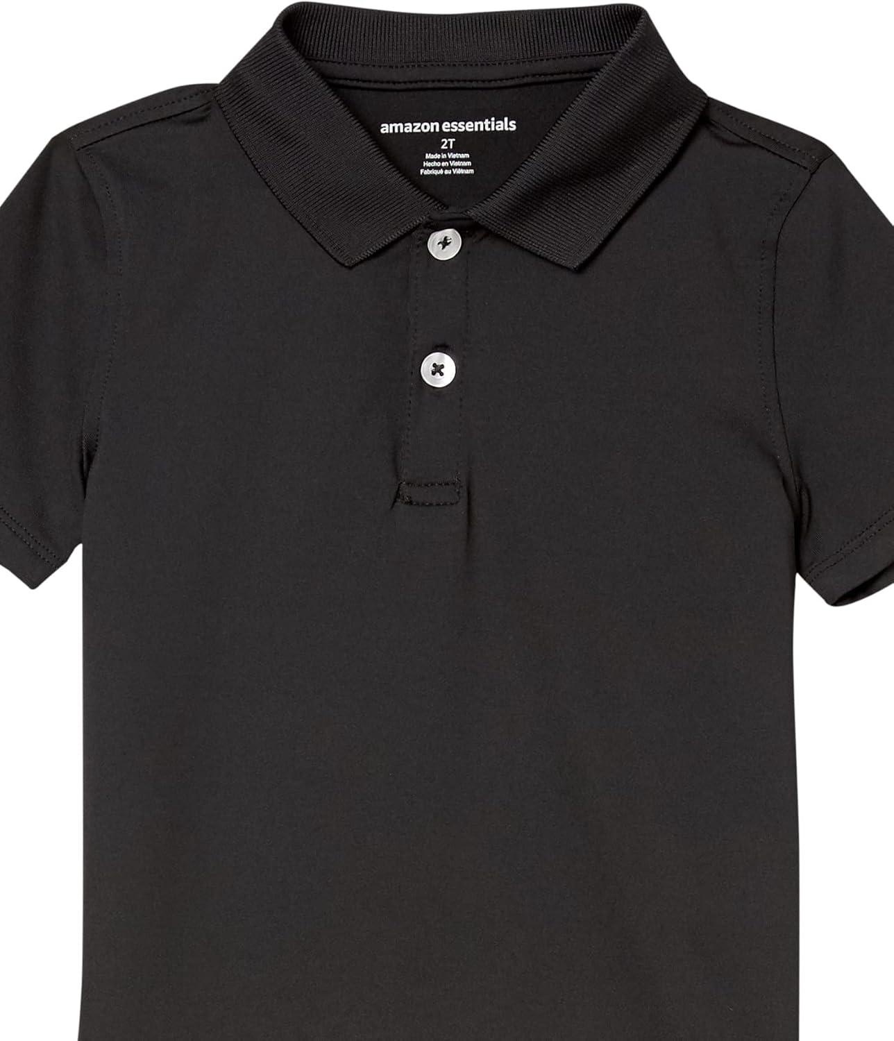 imageAmazon Essentials Boys and Toddlers ShortSleeve Active Performance Polo Shirts Pack of 2Black