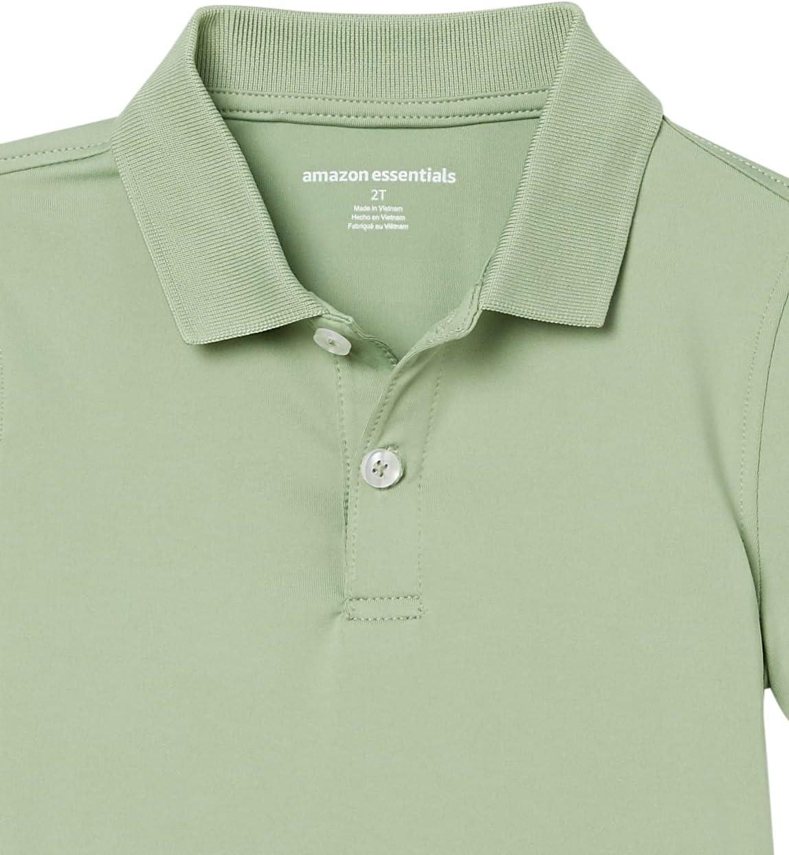 imageAmazon Essentials Boys and Toddlers ShortSleeve Active Performance Polo Shirts Pack of 2BlackOlive