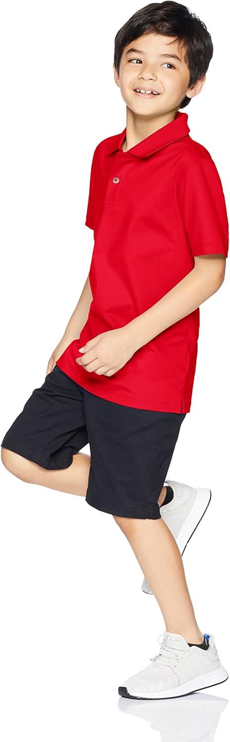 imageAmazon Essentials Boys and Toddlers ShortSleeve Active Performance Polo Shirts Pack of 2BlackRed