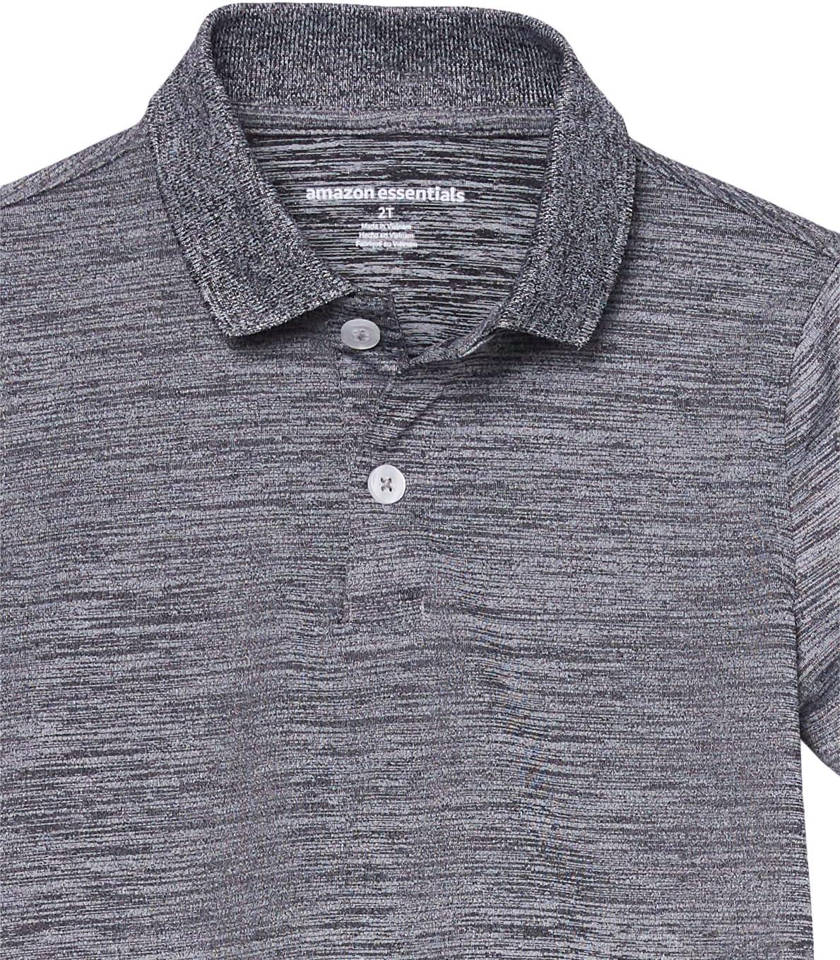 imageAmazon Essentials Boys and Toddlers ShortSleeve Active Performance Polo Shirts Pack of 2Grey Space Dye