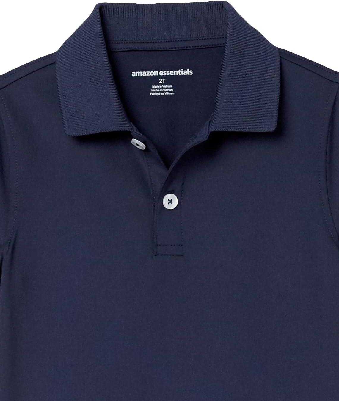 imageAmazon Essentials Boys and Toddlers ShortSleeve Active Performance Polo Shirts Pack of 2Navy