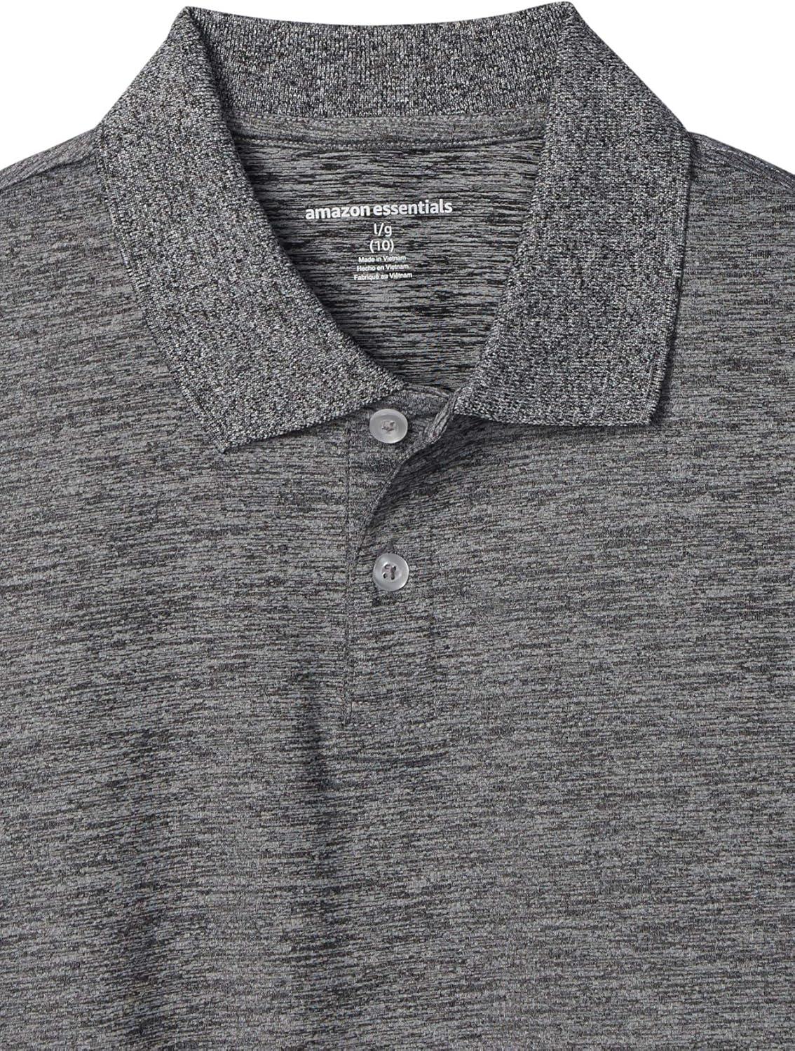 imageAmazon Essentials Boys and Toddlers ShortSleeve Active Performance Polo Shirts Pack of 2NavyGrey