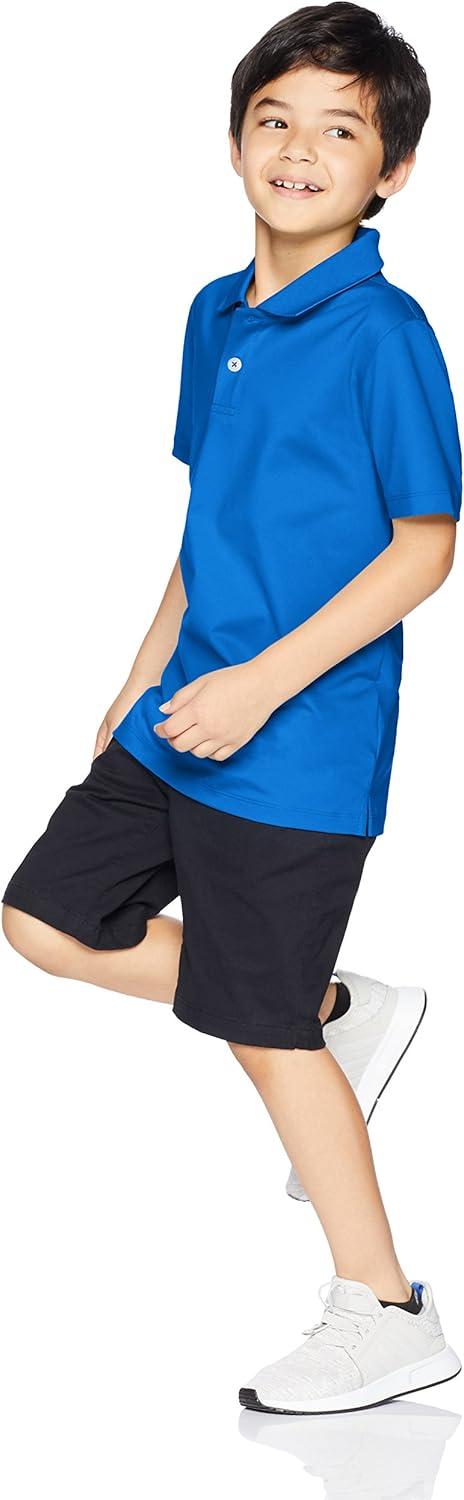 imageAmazon Essentials Boys and Toddlers ShortSleeve Active Performance Polo Shirts Pack of 2Royal BlueWhite