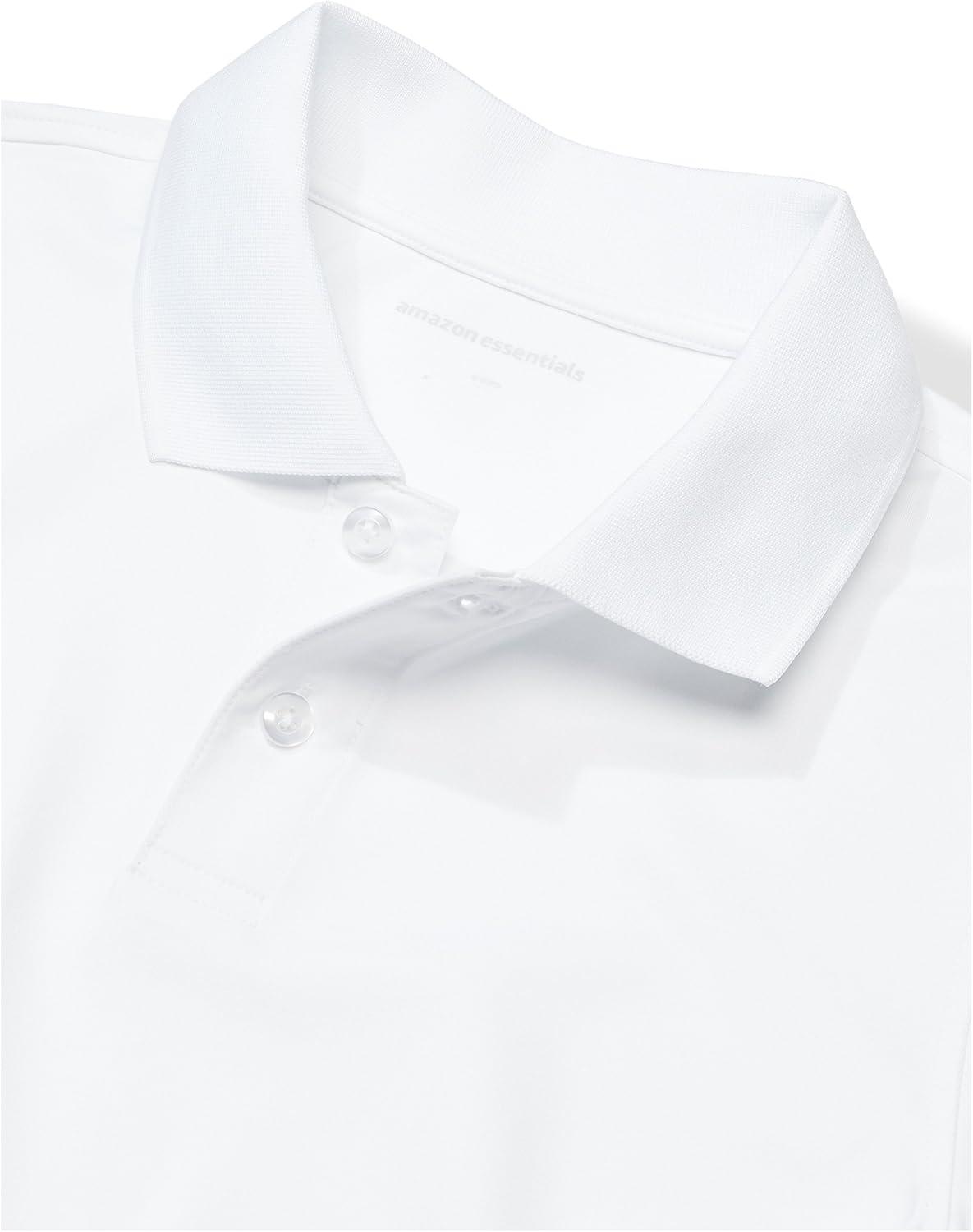 imageAmazon Essentials Boys and Toddlers ShortSleeve Active Performance Polo Shirts Pack of 2Royal BlueWhite