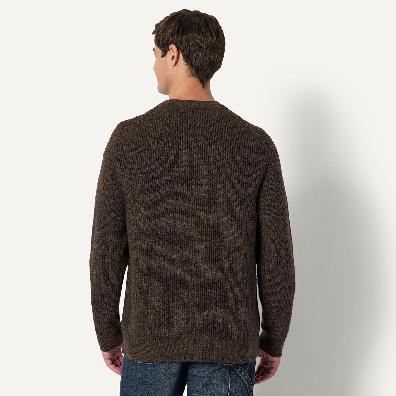 imageAmazon Essentials Mens RelaxedFit Cotton Blend CardiganChocolate Heather