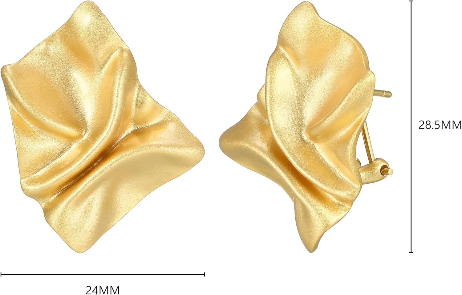 imageAmazon Essentials Sculpted Clip Earrings for Women  GoldTone Fine Silver Plated Trendy Jewelry