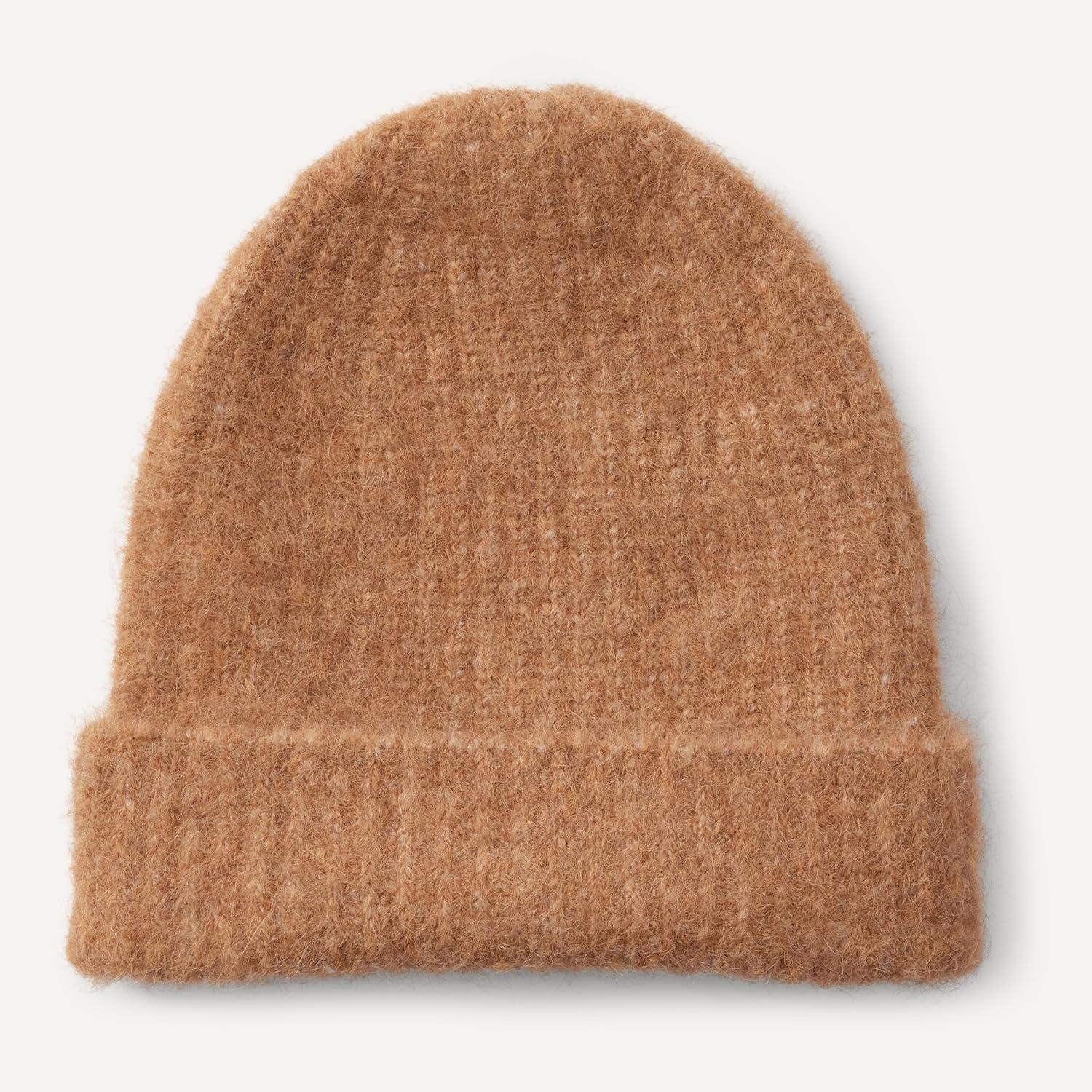 imageAmazon Essentials UnisexAdult Faux Mohair Scarf ampamp Hat SetCamel Heather