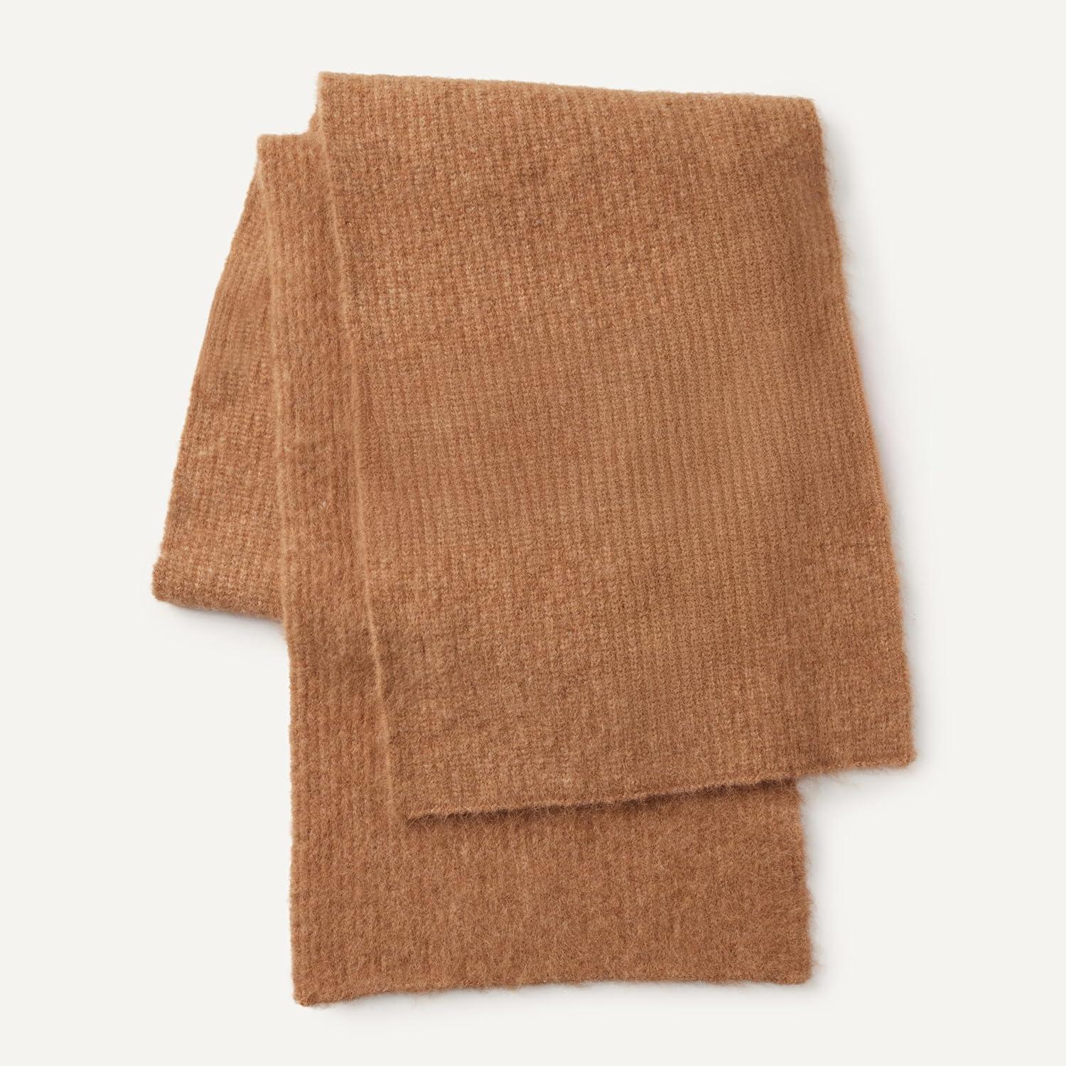 imageAmazon Essentials UnisexAdult Faux Mohair Scarf ampamp Hat SetCamel Heather