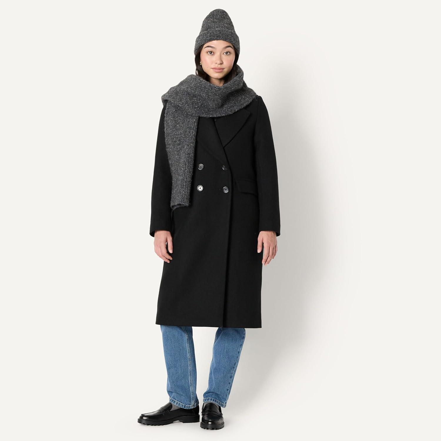 imageAmazon Essentials UnisexAdult Faux Mohair Scarf ampamp Hat SetCharcoal Heather