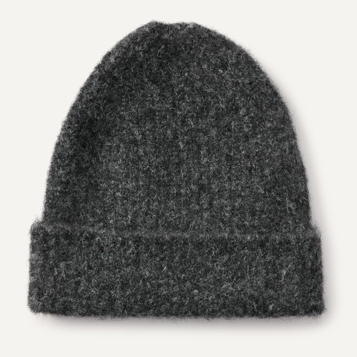 imageAmazon Essentials UnisexAdult Faux Mohair Scarf ampamp Hat SetCharcoal Heather