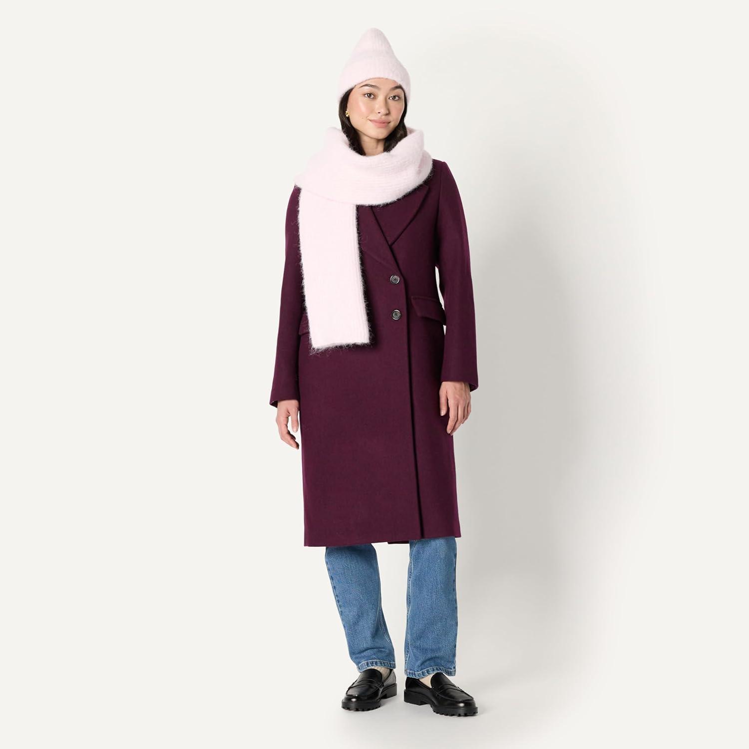 imageAmazon Essentials UnisexAdult Faux Mohair Scarf ampamp Hat SetPastel Lilac