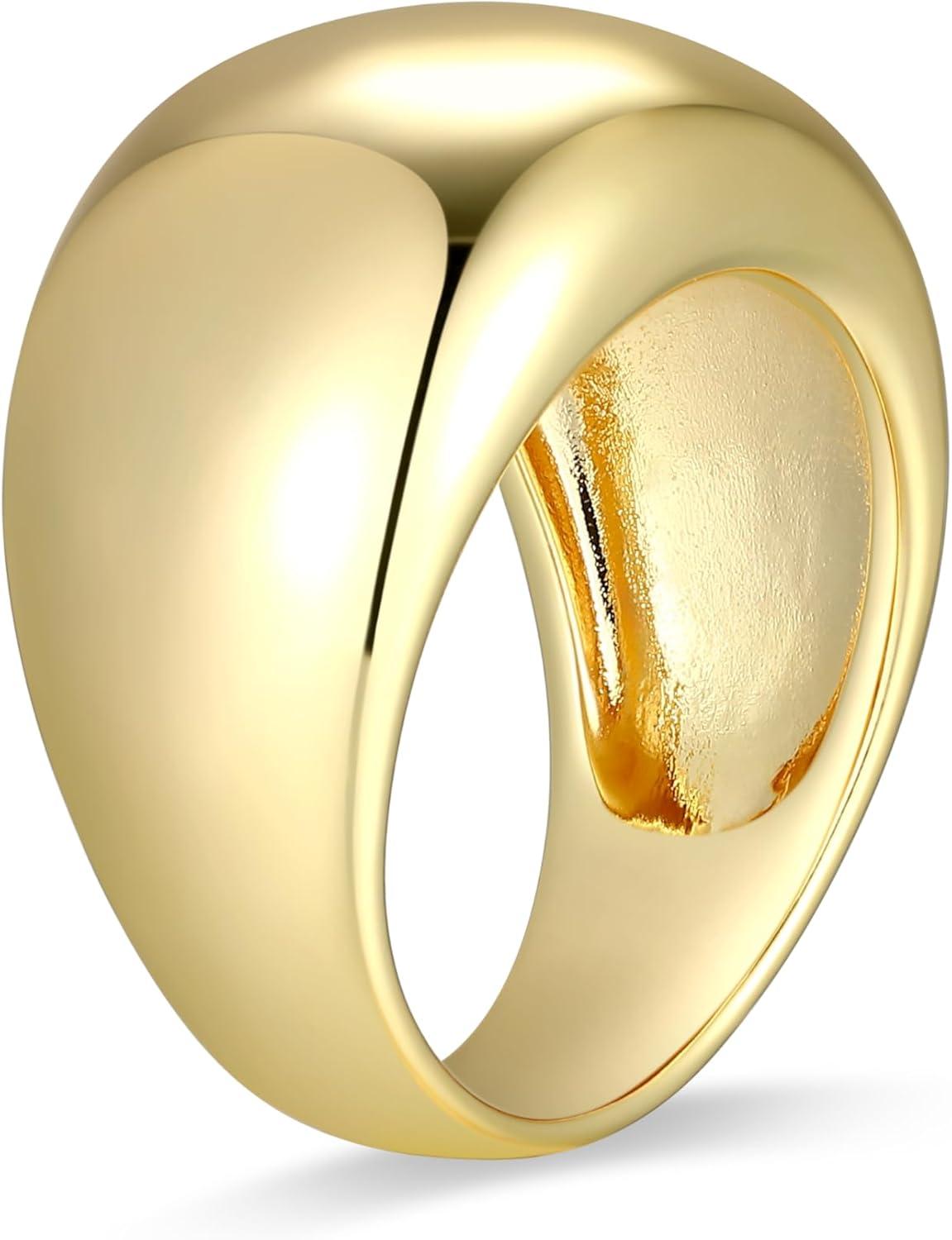 imageAmazon Essentials Womens Dome Band Ring Gold or Silver PlatedYELLOW