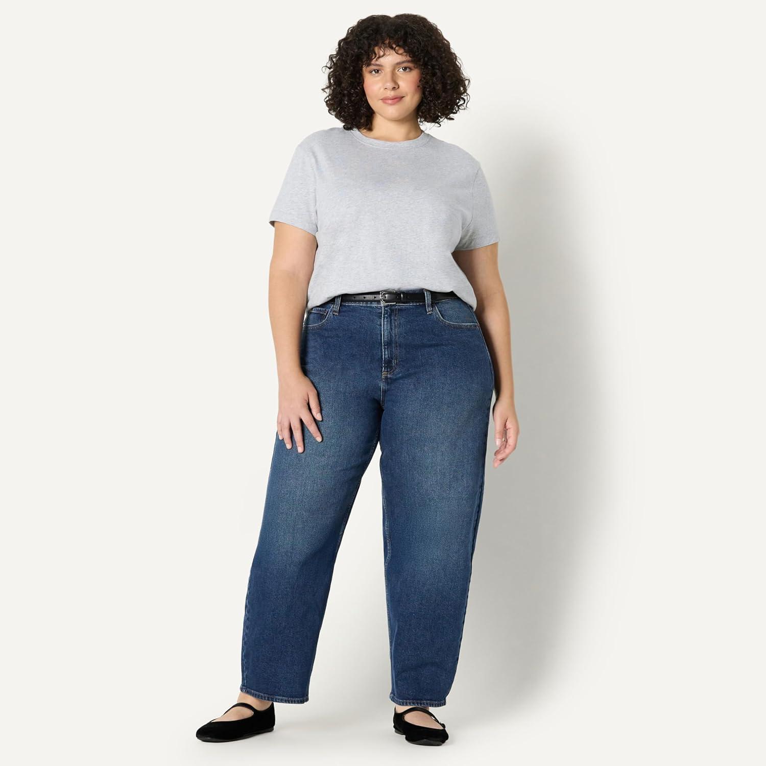 imageAmazon Essentials Womens RelaxedFit Cotton Crewneck TShirtLight Grey Heather