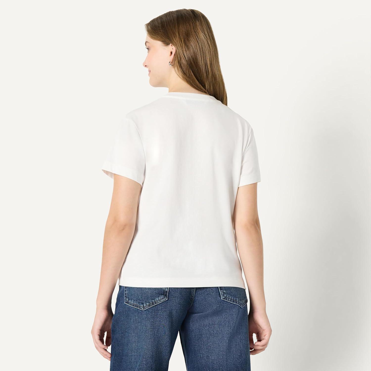 imageAmazon Essentials Womens RelaxedFit Cotton Crewneck TShirtWhite