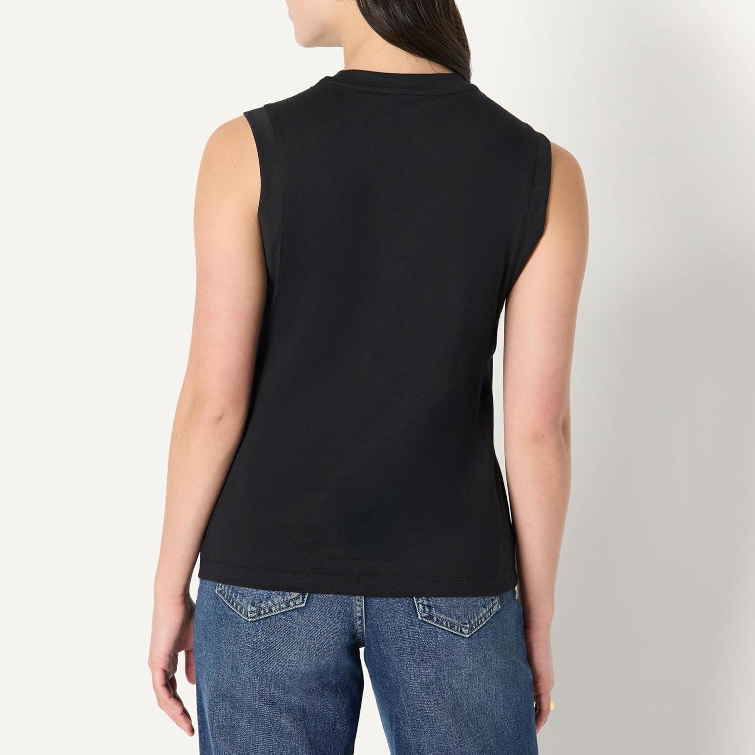 imageAmazon Essentials Womens RelaxedFit Cotton Muscle TeeBlack