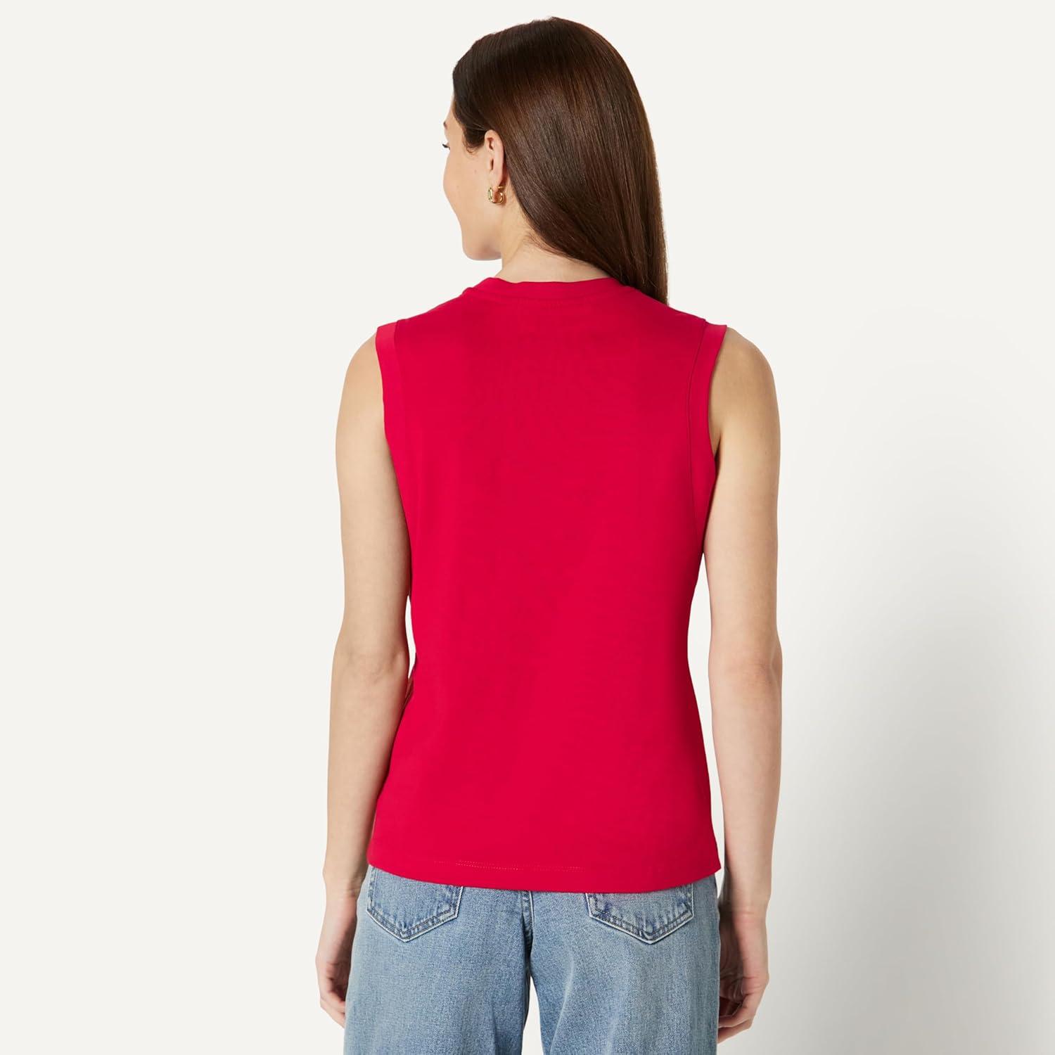 imageAmazon Essentials Womens RelaxedFit Cotton Muscle TeeRed