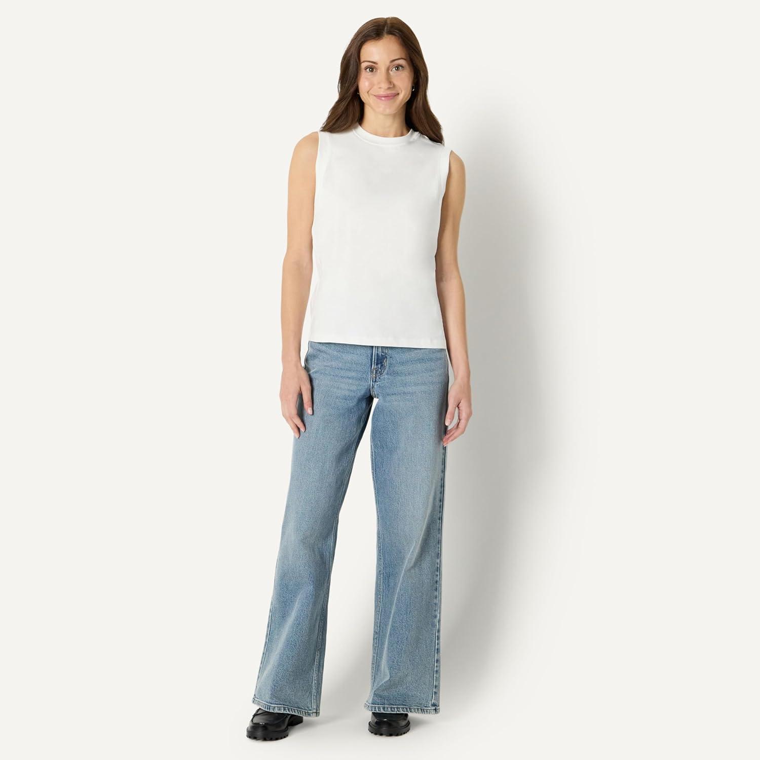 imageAmazon Essentials Womens RelaxedFit Cotton Muscle TeeWhite