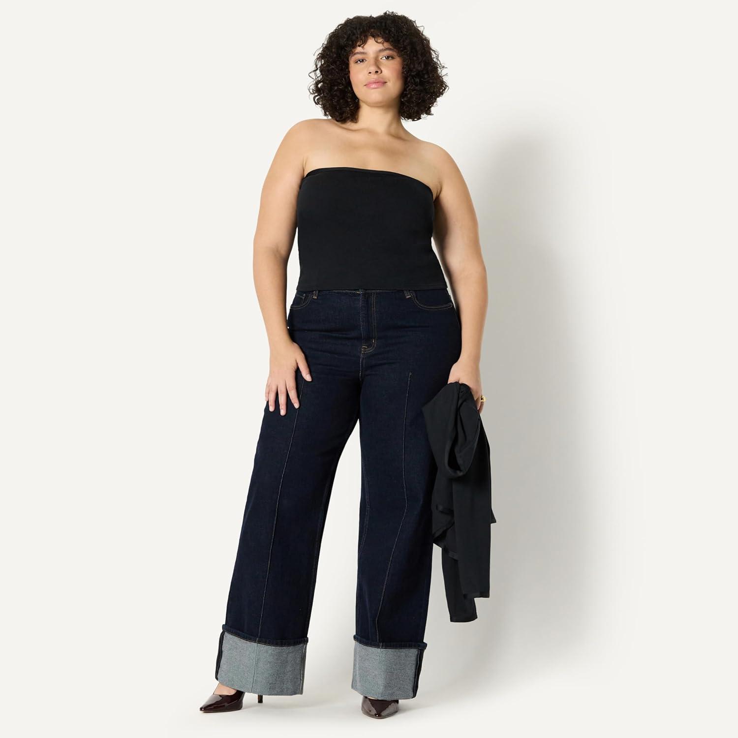 imageAmazon Essentials Womens SlimFit Ribbed Cardigan ampamp Cami Set with Removable StrapsBlack