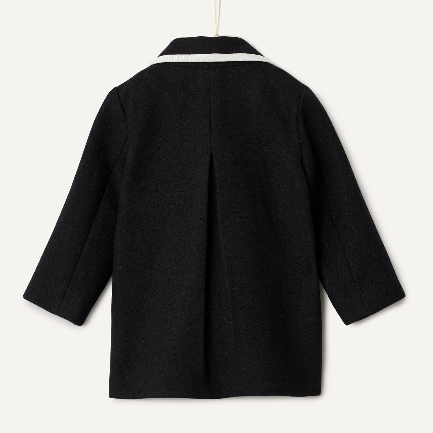 imageAmazon Essentials babygirls Wool Blend CoatBlack